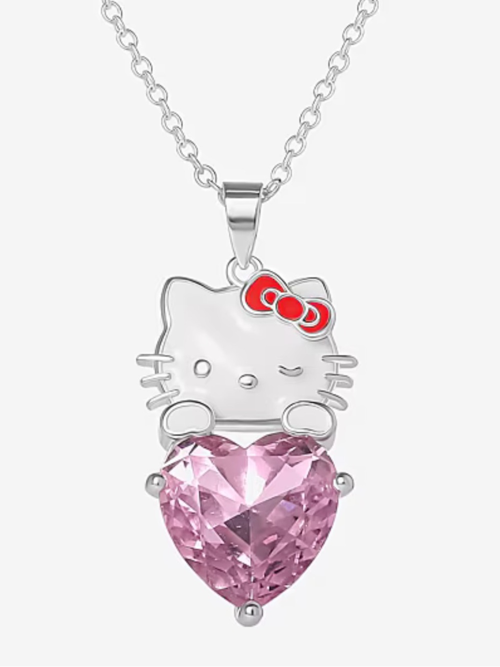 Sanrio | Hello Kitty Glass Pink Heart Pendant Necklace